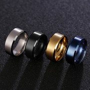 Wide Anti-rust Men Ring Stainless Steel (golden| blue)